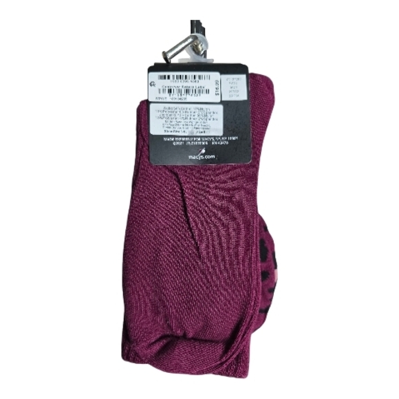 Jenni Burgundy and Black Patterned Socks - Picture 2 of 2